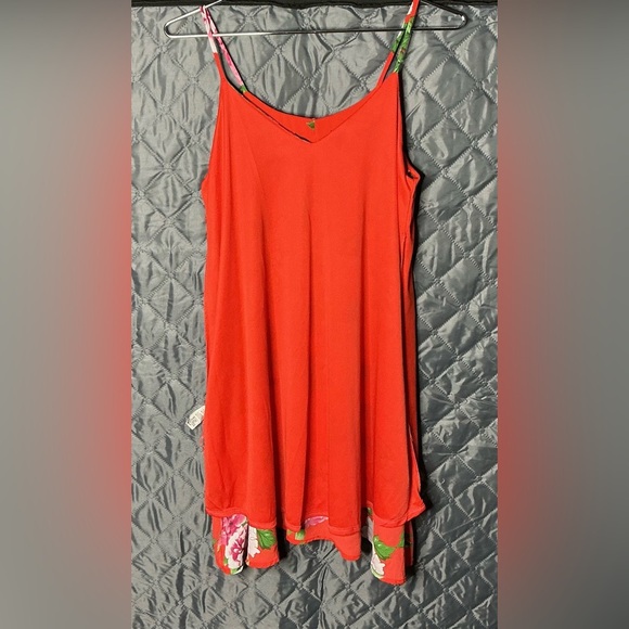 Peach Love California Red Floral Dress small red and pink floral - Picture 7 of 12